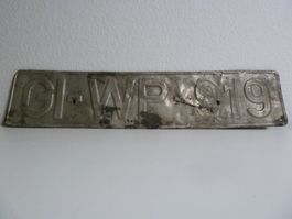 Nummernschild / Auto / Kfz-Kennzeichen Deutschland GI-WP 919