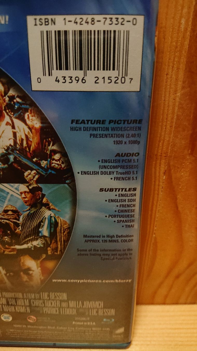 Alle DVDs: THE FIFTH ELEMENT Blu-Ray Englisch Version – Gebraucht aus Wilderswil von Exebub 4