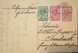 Postkarte mit Briefmarken und Adressfeld