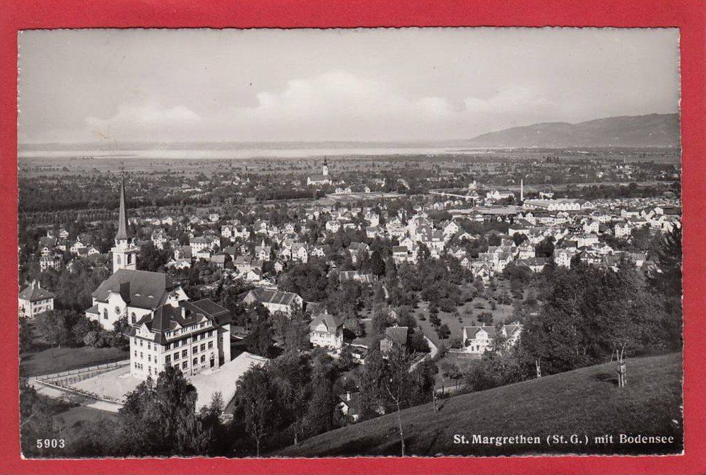 Cartoline postali: ST. MARGRETHEN MIT BODENSEE – Usato da Grüningen venduto da Kartenlaube
