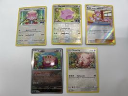 Pokémon Karten Set Chansey 5stk mit Holos Gemischt