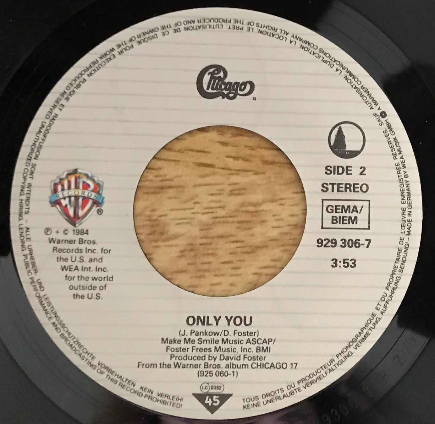 Vinyles: CHICAGO - STAY THE NIGHT – D'occasion à Bussigny par vinyl-pas-cher 3