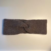 Stirnband handgestrickt Dunkelbraun 27x9cm Erwachsener NEU
