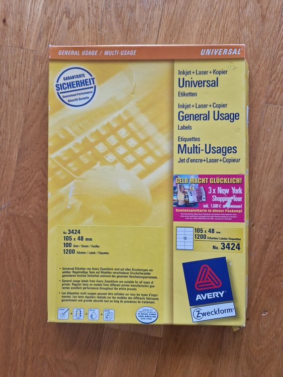AVERY Zweckform Universal-Etiketten Office&Home, 105 X 48 Mm 3424-10 - View #3