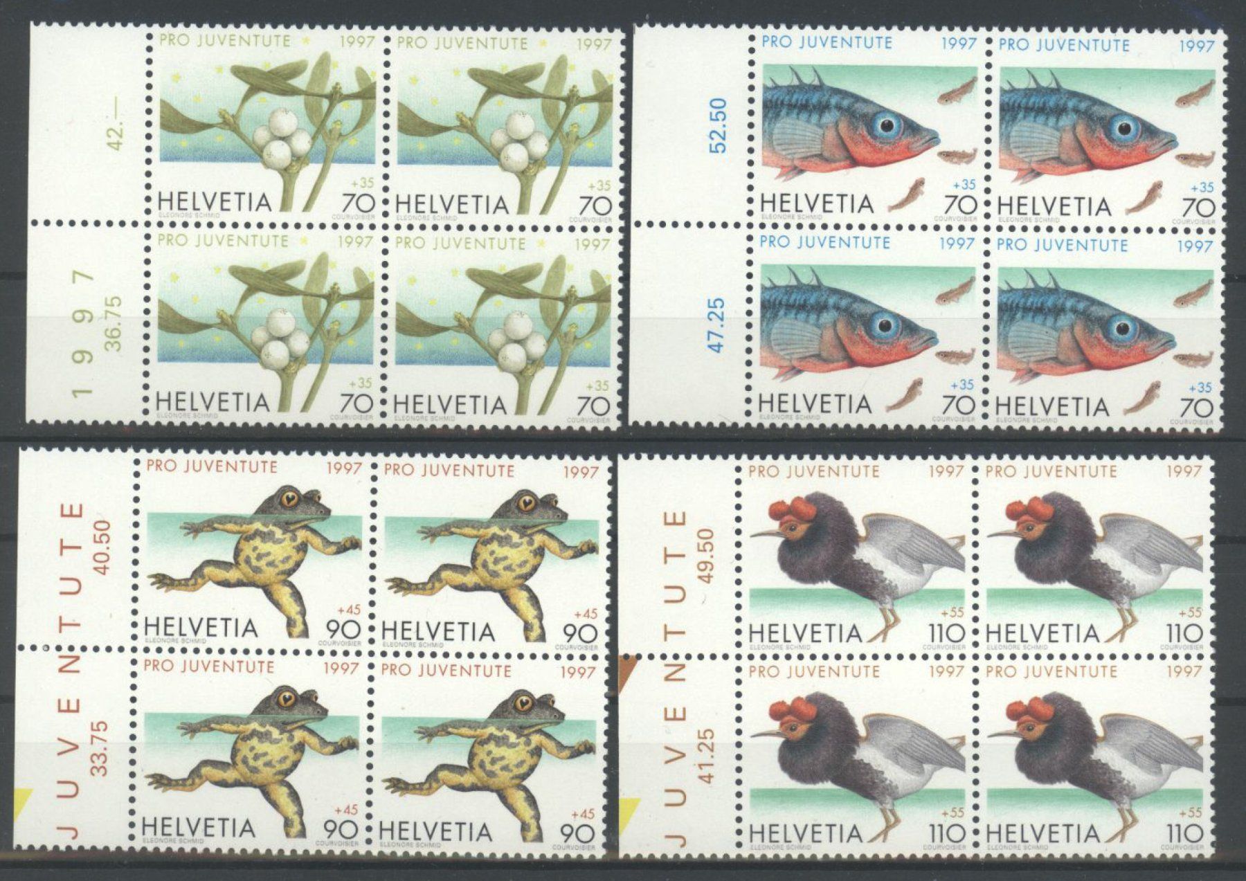 Tous les timbres: 1997, Pro Juventute, Viererblöcke ** – D'occasion à Willisau par Vollstempel