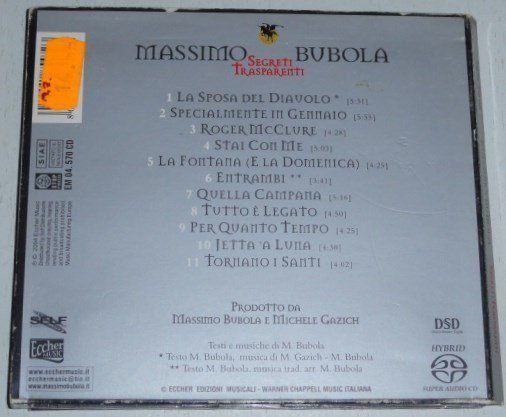 CD: Massimo Bubola - Segreti Transparenti – Usato da Unterbäch venduto da eqlut 1