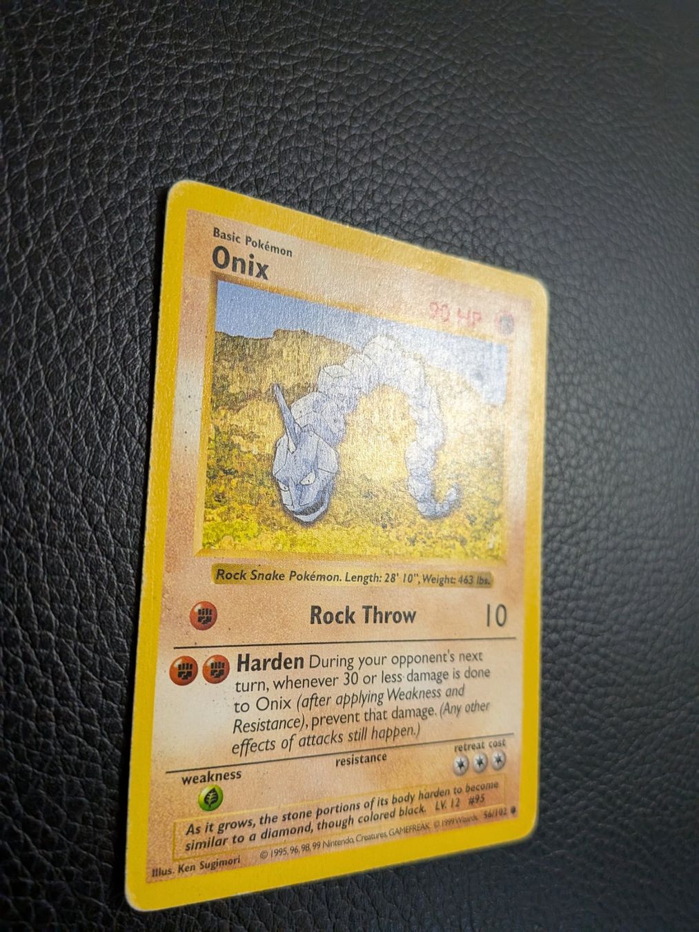Pokémon Sammelbilder & Trading cards: 1999 Base Set Shadowless Onix 56/102 Ab 1 – Gebraucht aus Paradiso von Pkmn10 2