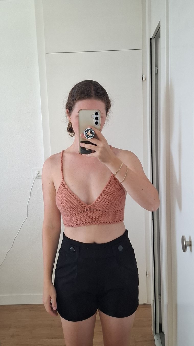 Tops: Crochet Bralette rose S handgemacht  – Neu (gemäss Beschreibung) aus Hausen am Albis von ann_2kkx