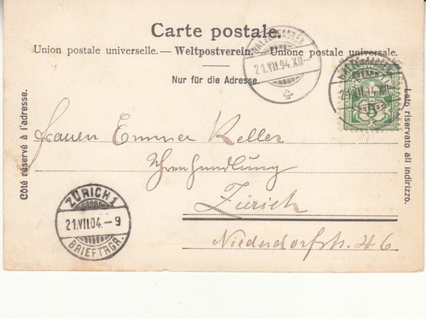 Cartoline postali: Walzenhausen 1904 – Usato da Bürglen TG venduto da StampGraf 1