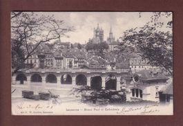 LAUSANNE - Grand Pont - Wagons - 1905 // pli //
