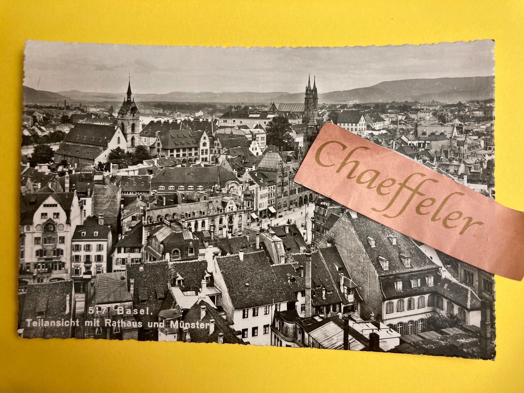Cartoline postali: 1955 Basel, Teilansicht mit Rathaus und – Usato da Zürich venduto da Chaeffeler