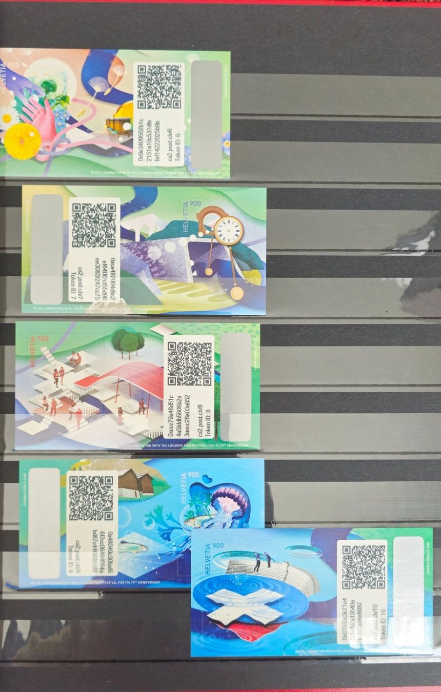 Tutti i francobolli: Krypto-Briefmarken 2.0 Set 10 Stk. a. 9Sfr. – Nuovo e nell'imballaggio originale da Bilten venduto da Stefan6363 2
