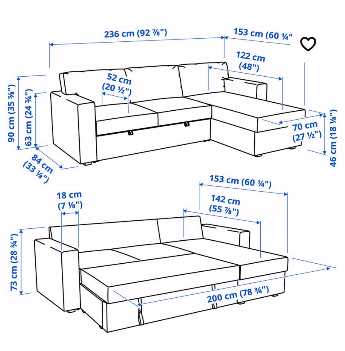 Ikea Sofas: Schlafsofa grau 236cm L mit Bettfunktion und Stauraum – Neu (gemäss Beschreibung) aus Zürich von lilimeier8 3