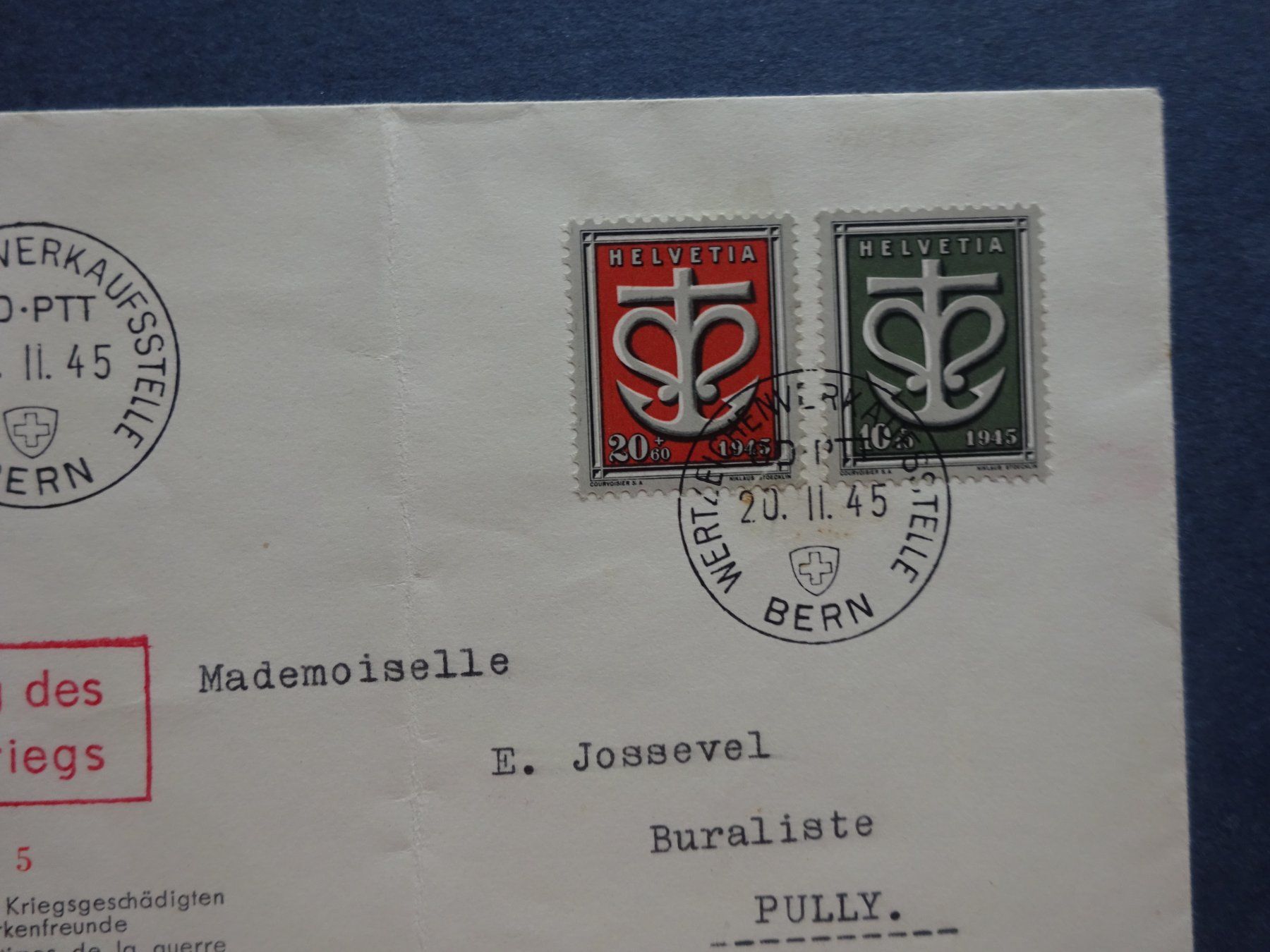 Alle Briefmarken: 1945 W19-W20 Sondermarken FDC – Gebraucht aus Appenzell-Steinegg von adi1975 9