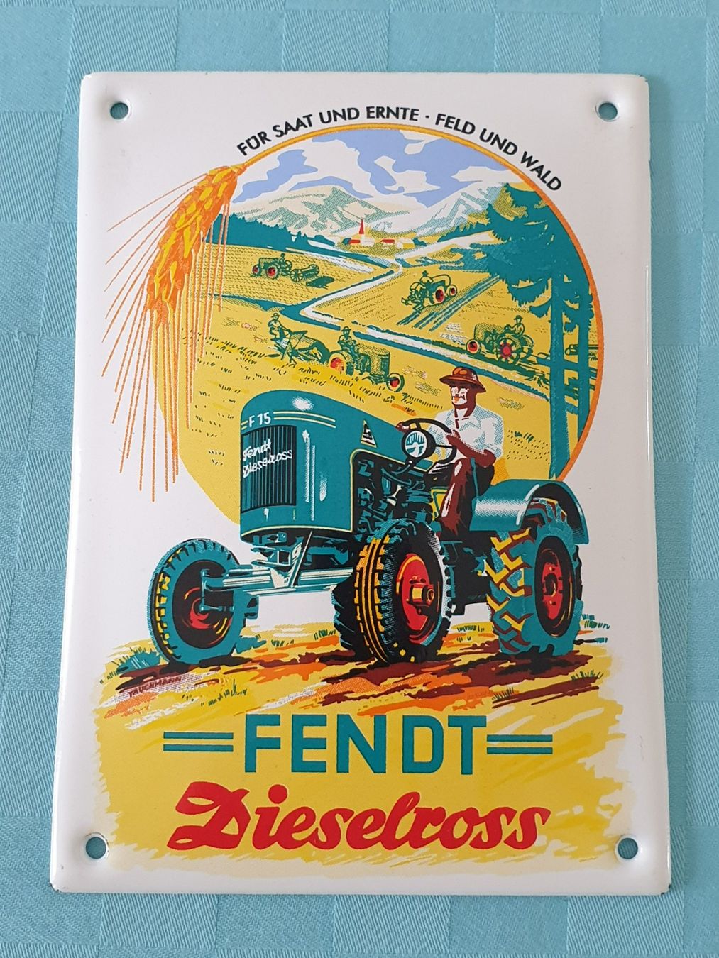 Schilder: Email Schild FENT Dieselross Traktor – Gebraucht aus Mörschwil von spirspi