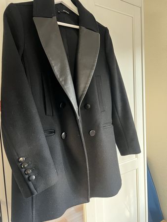 The Kooples Wollmantel, Schwarz, Gr. 38