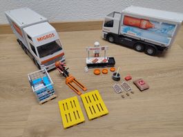 2x Playmobil Migros Lastwagen mit Zubehör