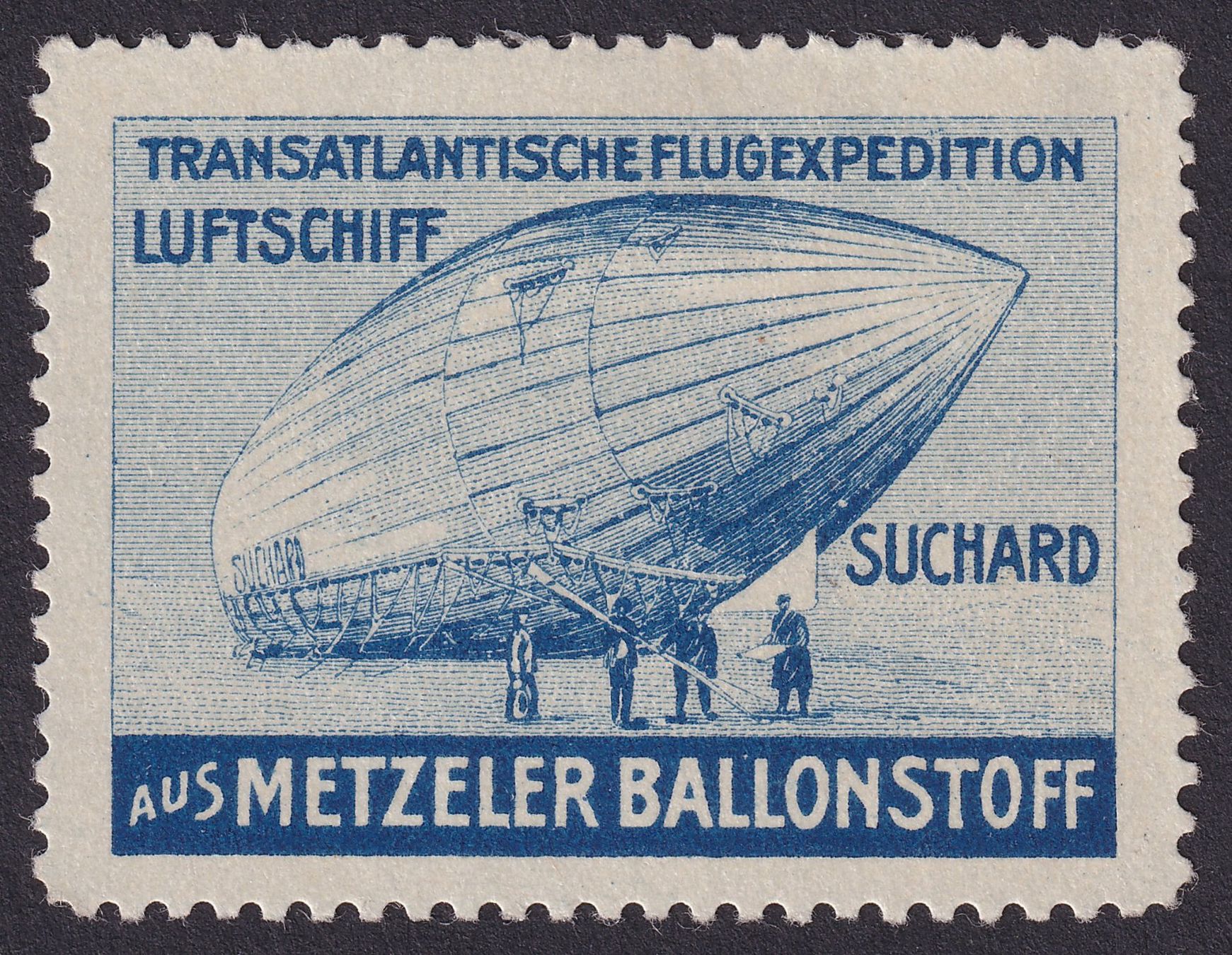 Tutti i francobolli: Flugspende Vignette 1912.5d blau, Zeppelin Suchard – Usato da Ebikon venduto da SilvioFreund