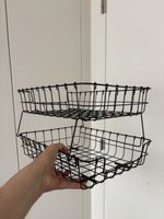 2-Tier Metal Wire Desk Organizer Tray - Black, Great for Spr