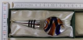 Weinflaschenverschluss aus Murano Glas, neuwertig!