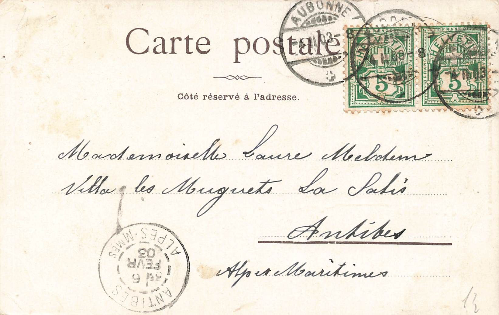 Cartoline postali: Aubonne – Usato da Biasca venduto da Blenio71 1
