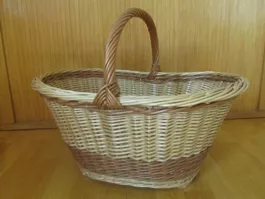 Korb Weide geflochten, Henkel, oval, naturfarben Top Zustand