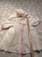 Puppenkleid Häubchen Unterhosen und Schuh 