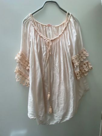 Damen Tunika mit Top zartrosa  mit Spitzen NEU
