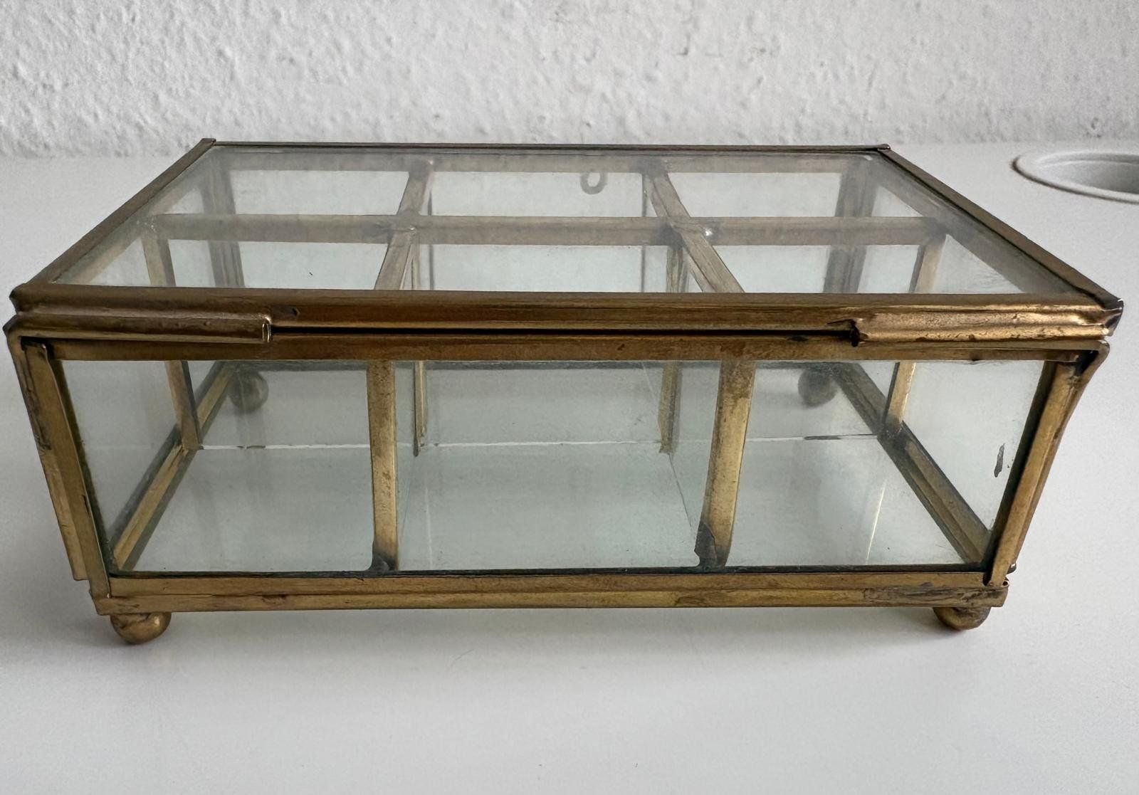 Portagioie: Glas Messing Schmuckkästchen Schmuckschatulle – Usato da Zürich venduto da Pam-Creation 4