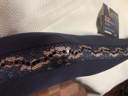 Calzedonia Collant con strisce di pizzo e paillettes-S/M-new