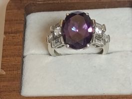 Superbe Bague Cocktail en Argent 925 et Améthyste
