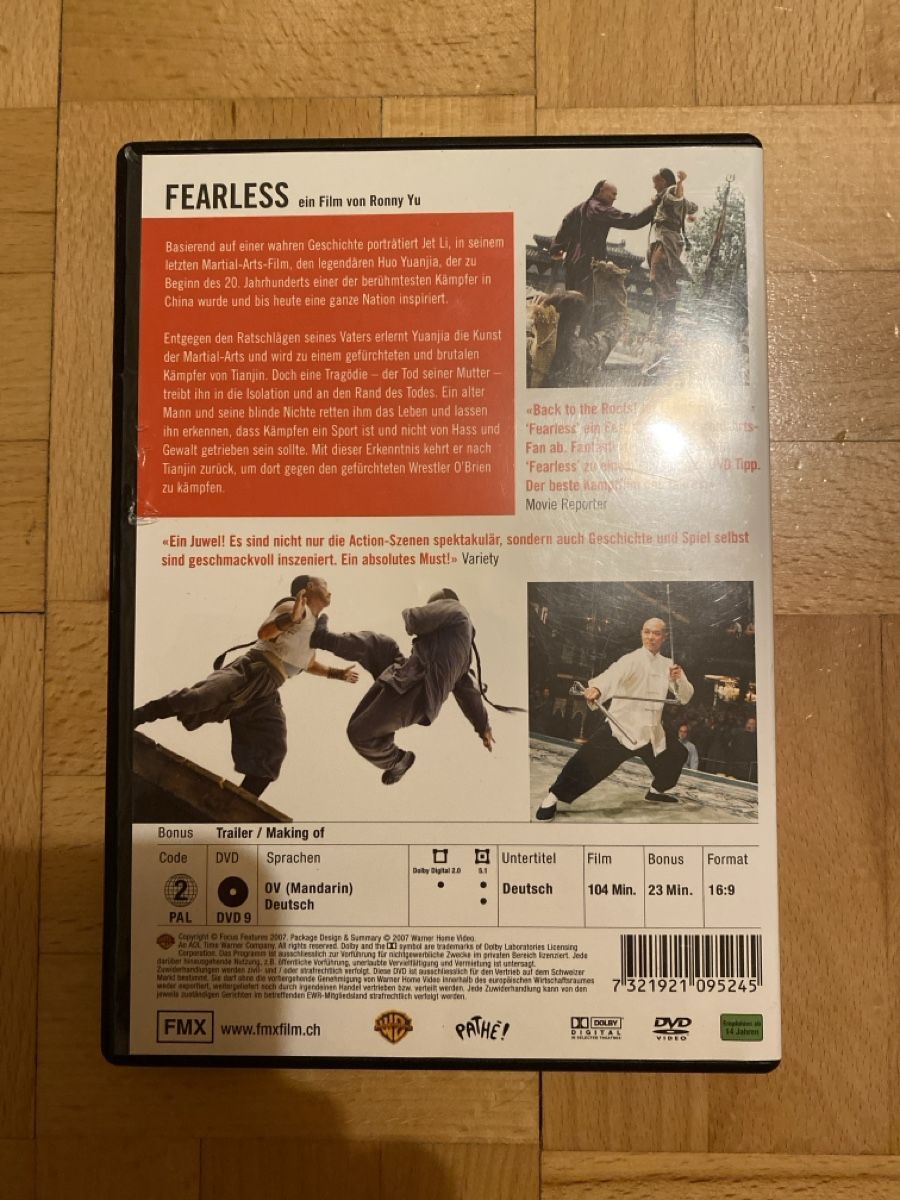 Tutti i DVDs: Fearless - Jet Li – Usato da Zürich venduto da Wim-Broccoli 1