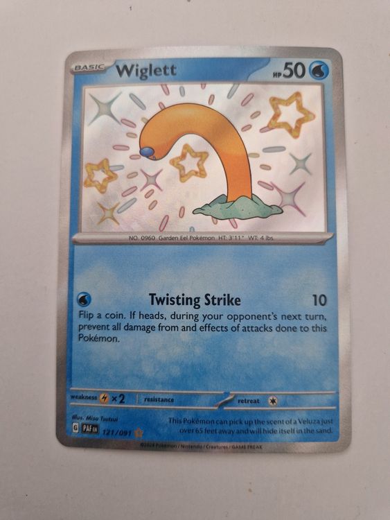 Wiglett shiny pokemon card paldean fates 121/091 | Kaufen auf Ricardo