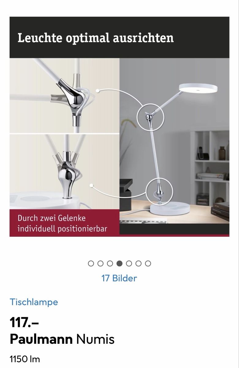 Paulmann Lampen: Nachttischlampe dimmbar mit Touchpad – Neu (gemäss Beschreibung) aus Bern von luca_veraguth 4