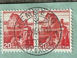 Hemberg SG: Stempel 5.XII.1941 auf HELVETIA "San Salvatore".