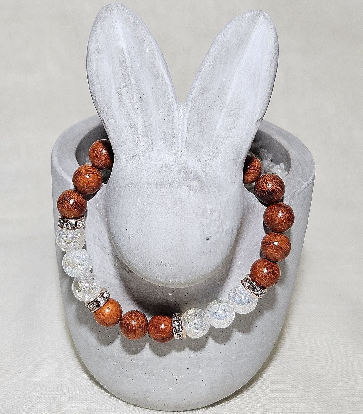Bracciali & Braccialetti: beige Holz-Armk. mit Kristall - Spendenaktion – Nuovo (secondo la descrizione) da Unterkulm venduto da Nachtigall 4