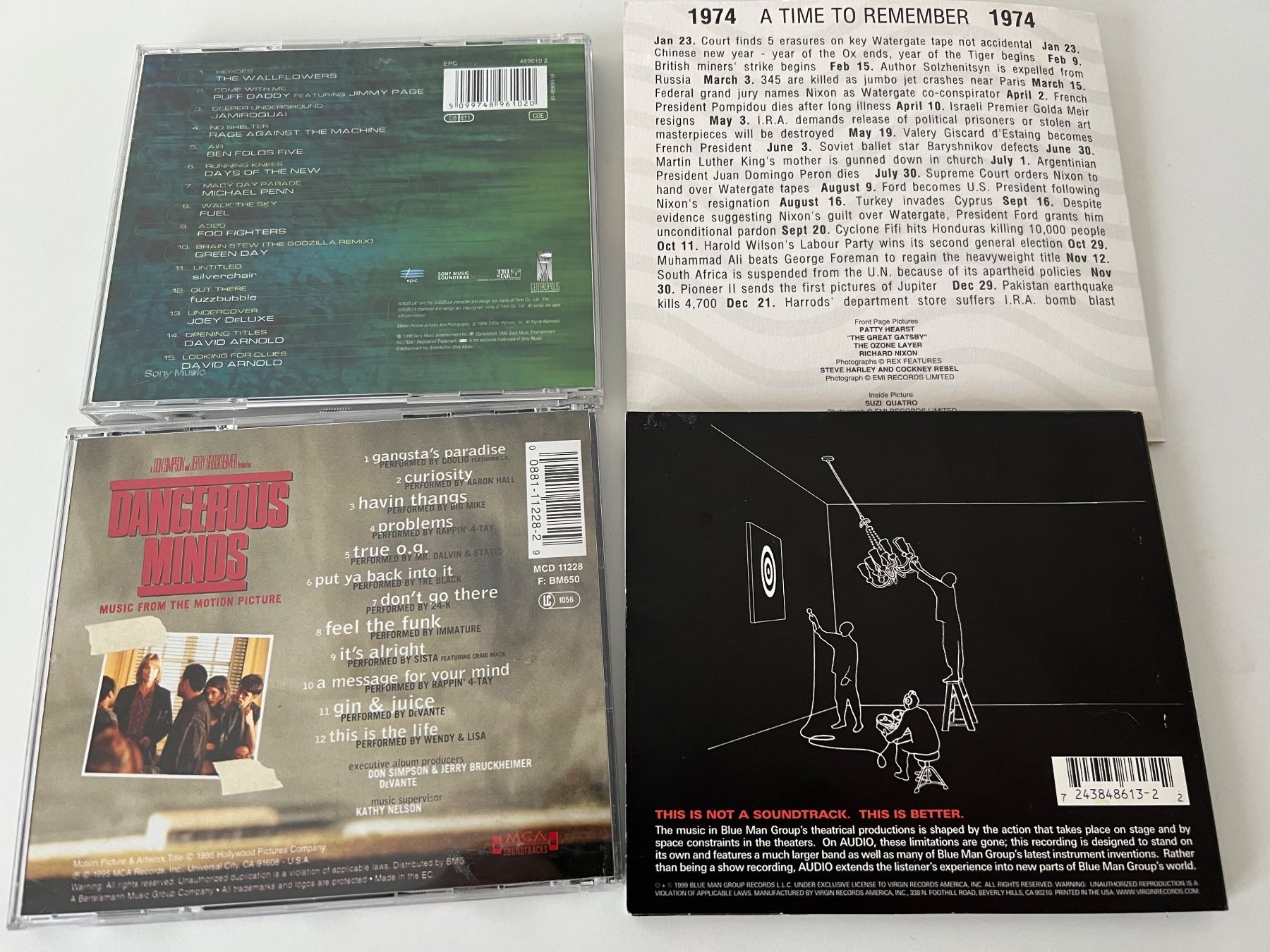 CD: 4 CDs Blue Man Group - 1974 - Gozilla - Dangerous Minds – Usato da Basel venduto da jetzt-wird-gemistet 1