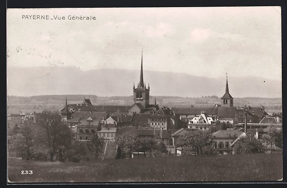 Cartoline postali: AK Payerne, Vue Generale, 1911 – Usato da Berlin venduto da bartko-reher