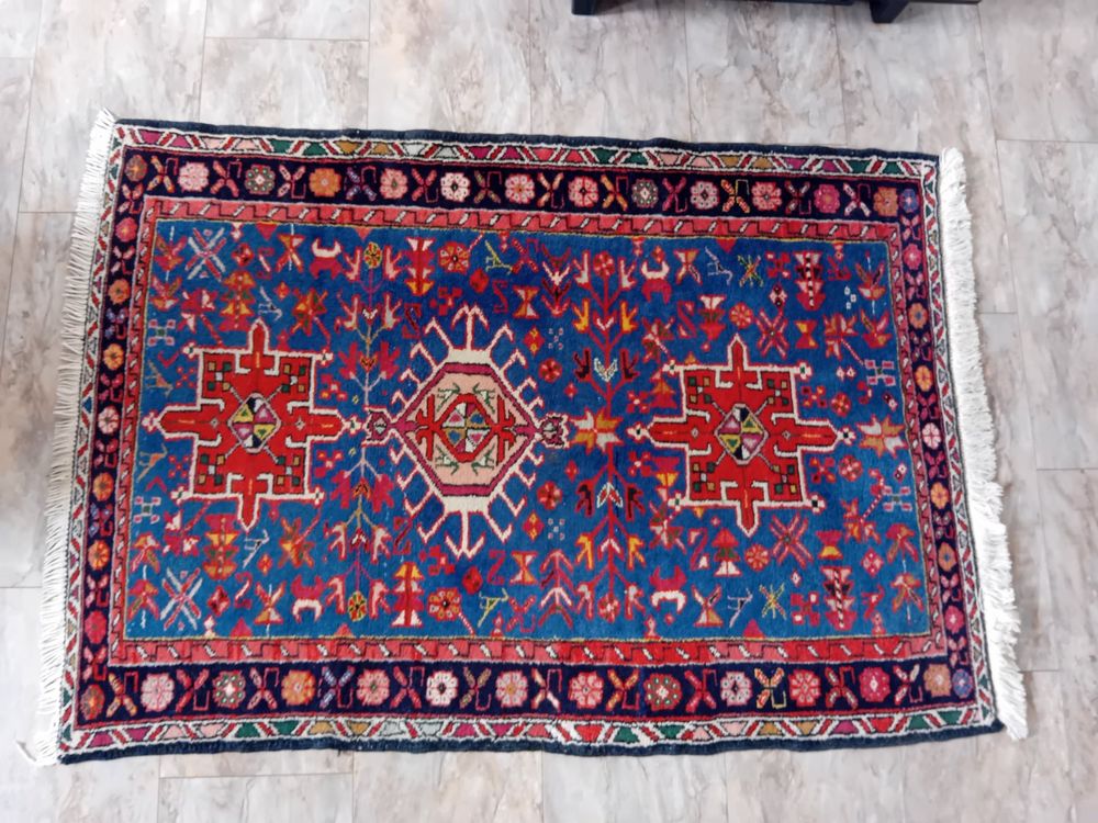 Tapis Persan Jozan Fait Main, 102x68 Cm, Laine Et Coton – Neuf, Design Moderne