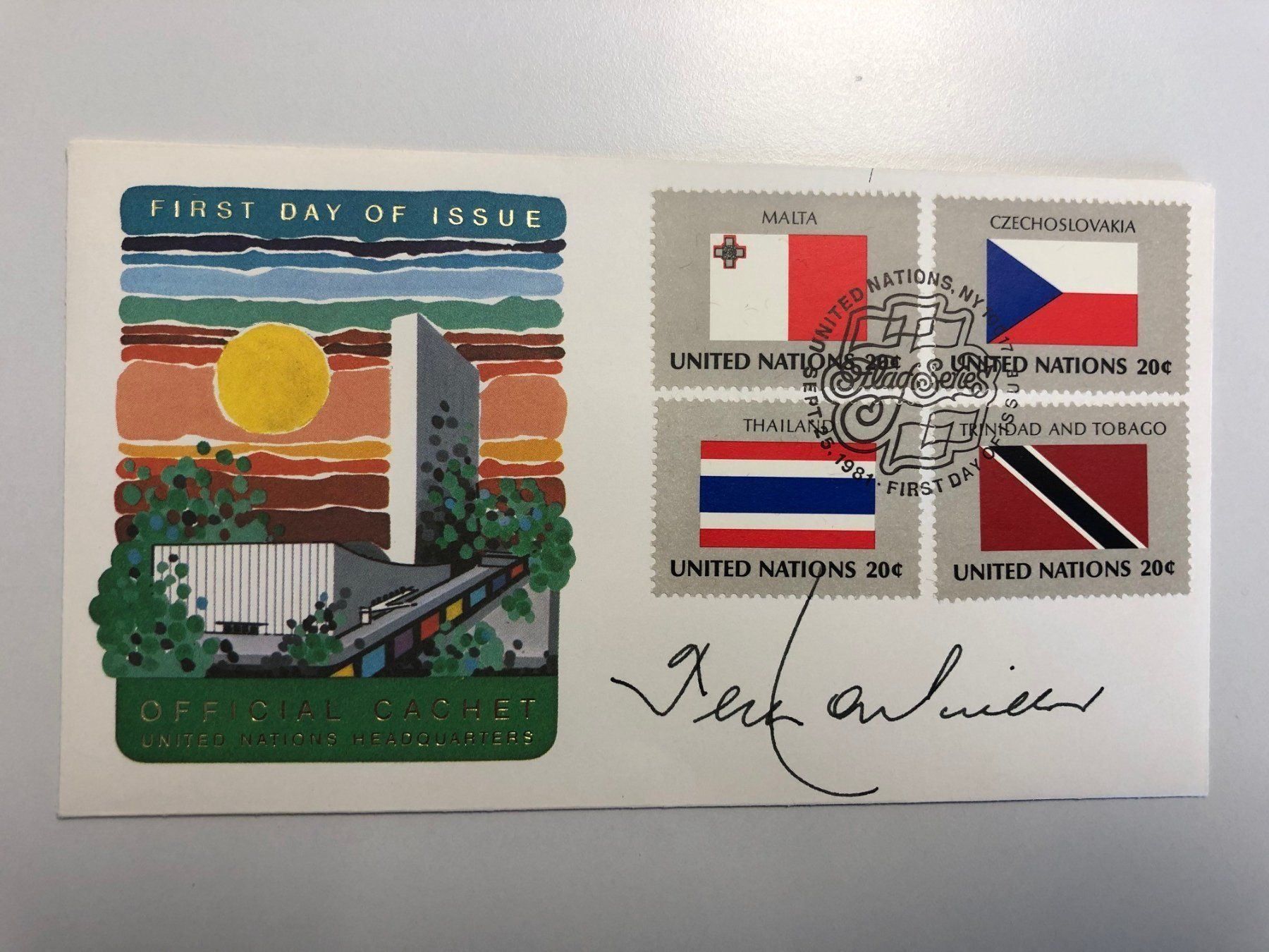 Autografi: FDC UNO mit Autogramm Perez de Cuellar – Usato da kriens venduto da bst999