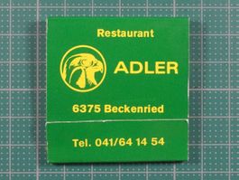 Beckenried, Restaurant Adler, altes Zündholz Briefchen