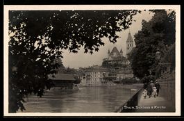 AK Thun, Schloss, Kirche, 1929