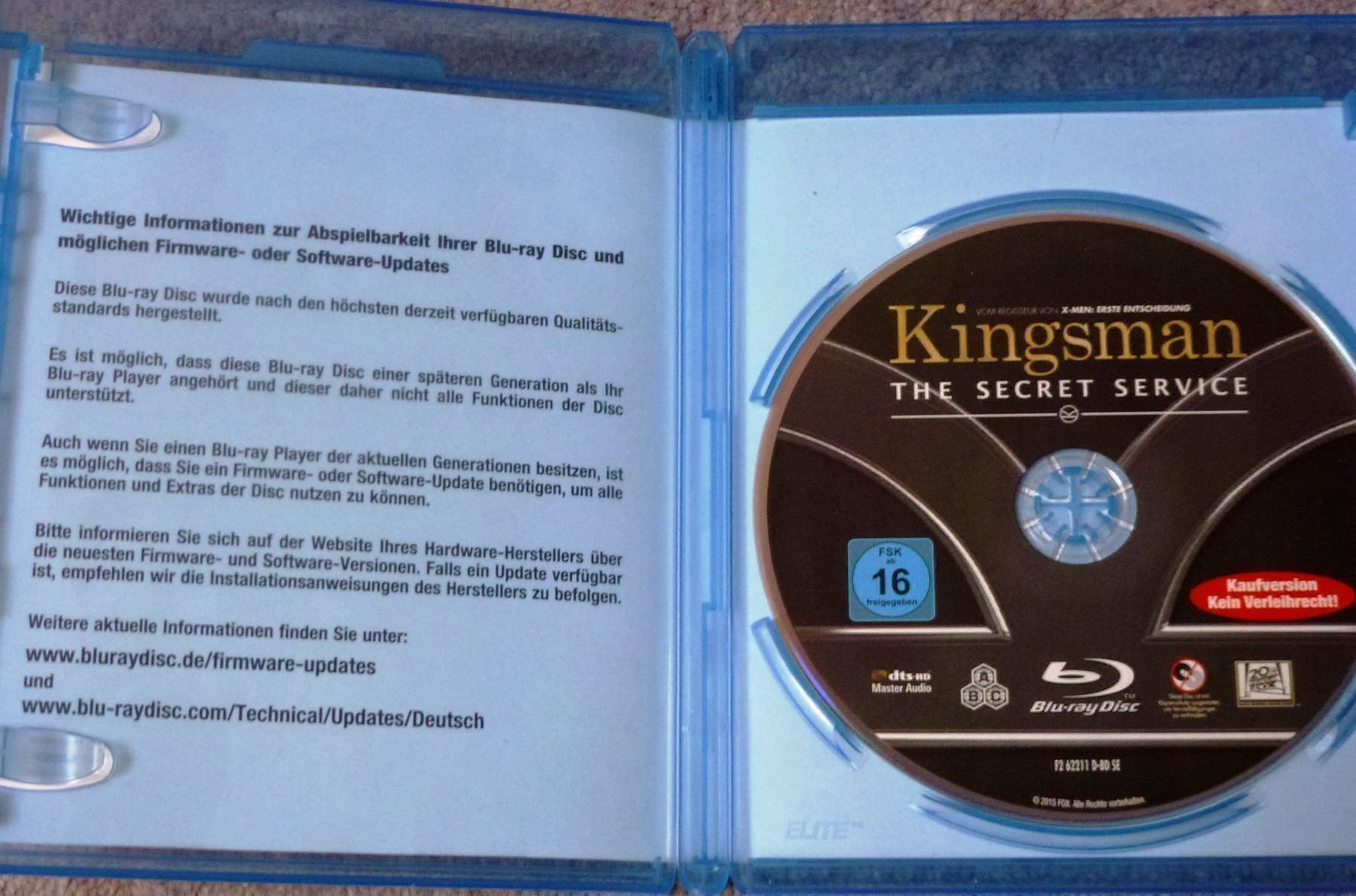 Tutti i DVDs: Kingsman - The Secret Service **BluRay** – Nuovo (secondo la descrizione) da Tübach venduto da JamesStone 1