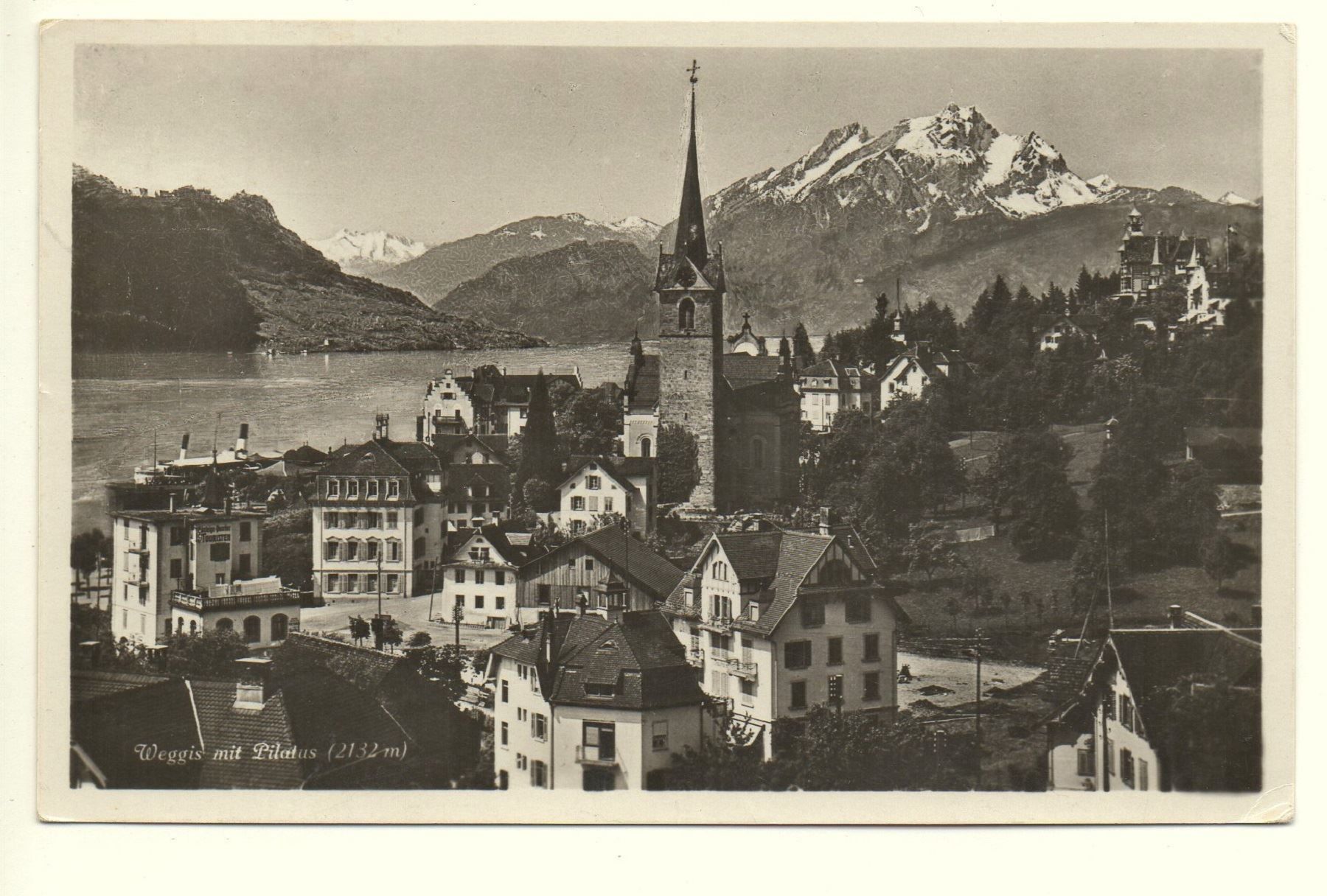 Cartoline postali: WEGGIS mit Pilatus – Usato da Jona venduto da philajona