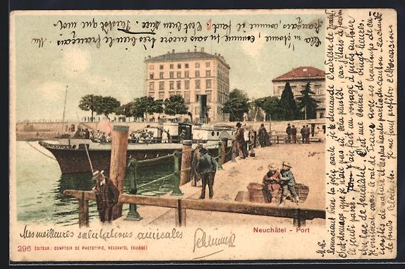 Cartes postales: AK Neuchâtel, Port, 1901 – D'occasion à Berlin par bartko-reher