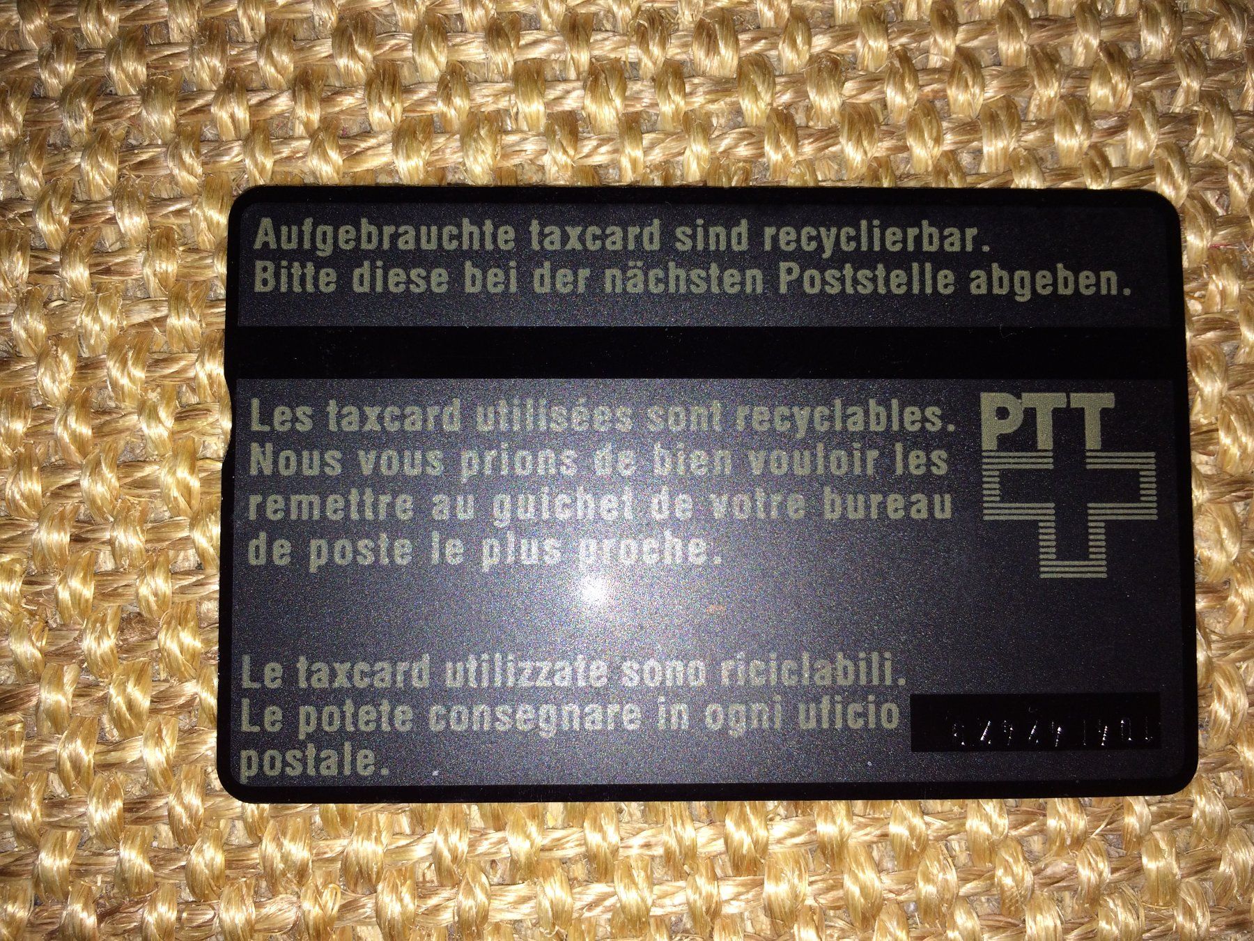 Schede telefoniche: CHF 10.-Taxcard PTT – Usato da Buchs AG venduto da ReaNaTsch 1