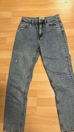 Mom Jeans High Waist Gr. 34 Destroyed Look