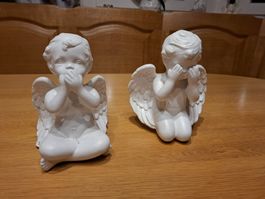 2x Deko Engel "Sprechen-Sehen-Hören" weiss - neuwertig