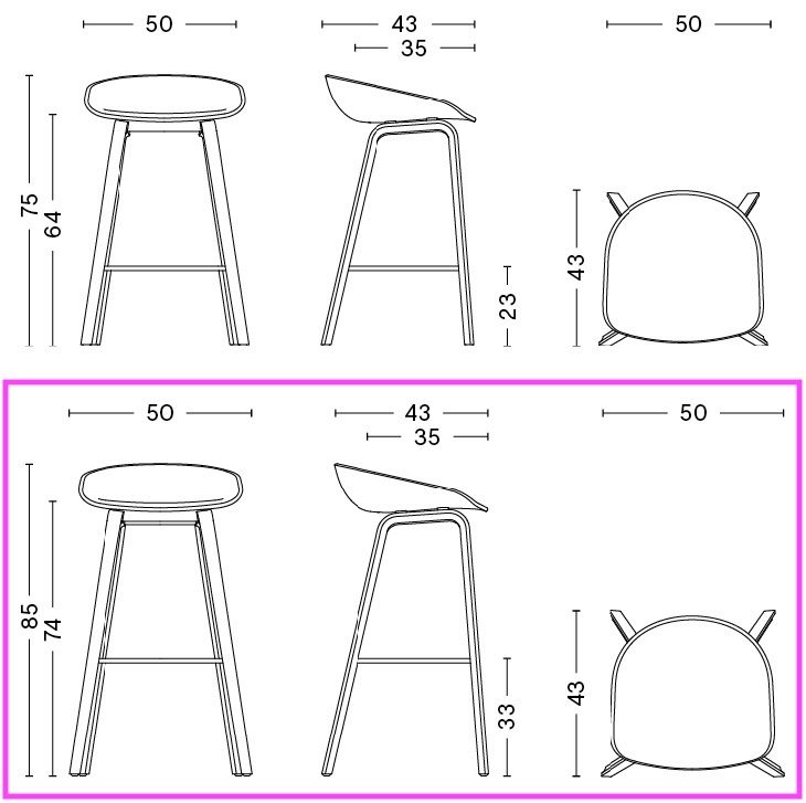Hay Tabourets: 2x HAY About A Stool AAS 32 Barhocker weiss Eiche Edelstahl – D'occasion à Worb par rushfunk 8