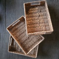 🐸 3x AUFBEWAHRUNGSKORB 17 x 25 cm GEFLOCHTEN NEU BEIGE